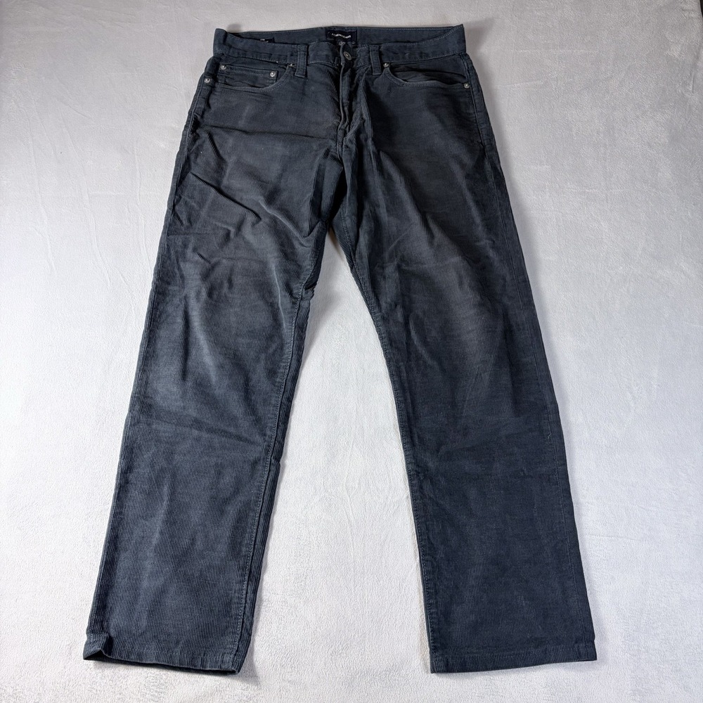 J Crew Mens 770 Corduroy Jeans 29X32 Dark Blue Straight Thru Hip 5 Pocket